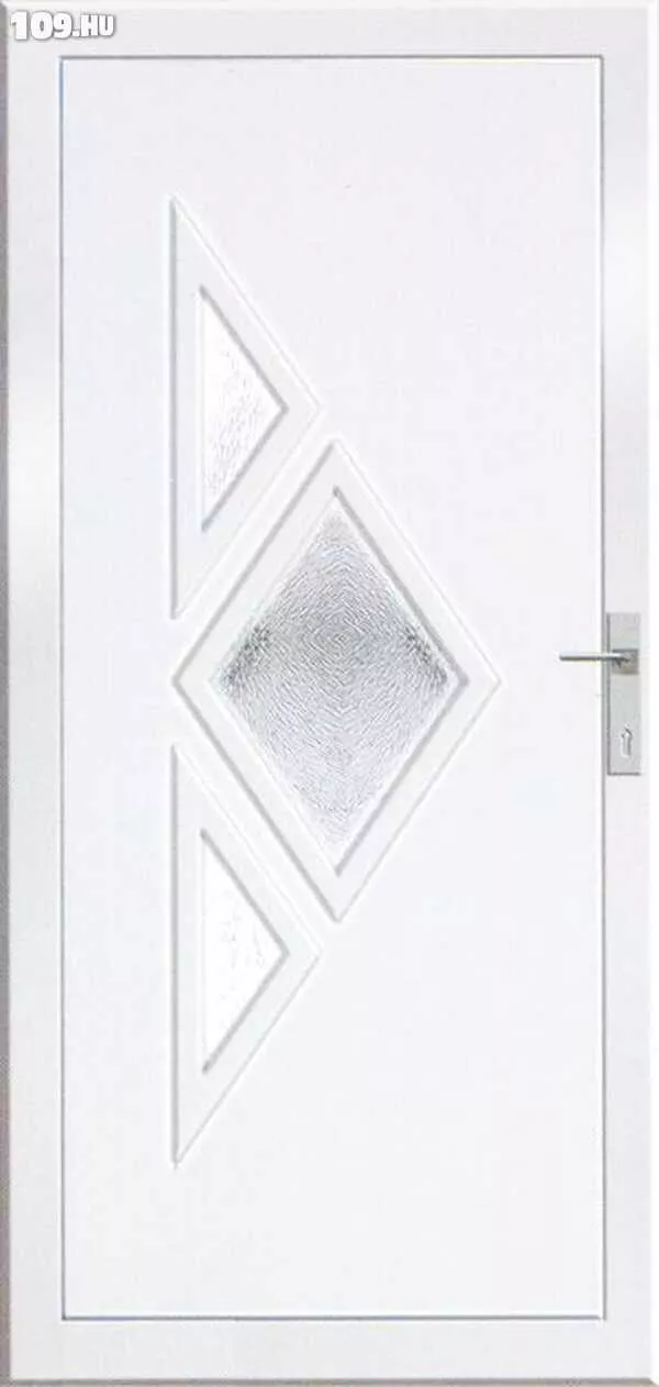 Ancestral fehér bejárati ajtó, üveges panel Békéscsaba