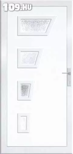 Belinda fehér bejárati ajtó, üveges panel Békéscsaba