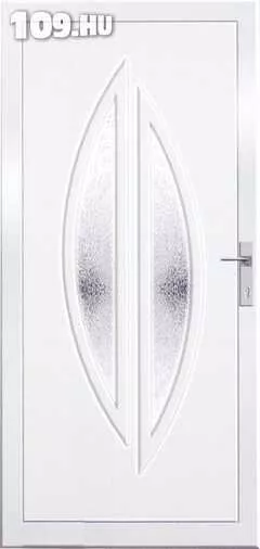 King fehér bejárati ajtó, üveges panel Békéscsaba